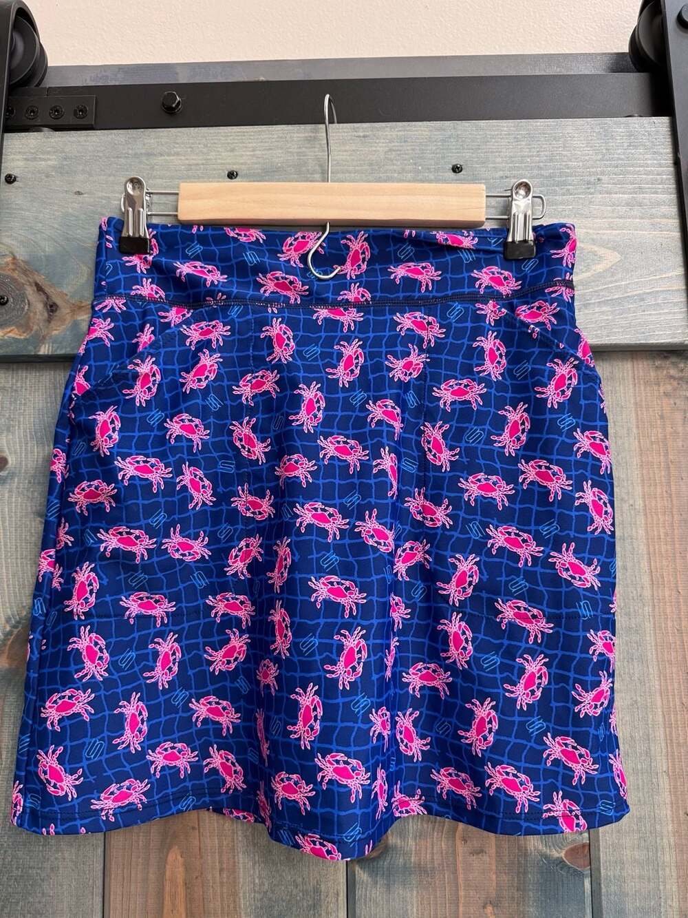 Spunkwear Crab Print Athletic Skort with Pockets